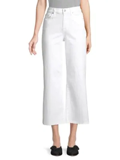 Shop 7 For All Mankind Alexa Cropped Wide-leg Jeans In White Runway
