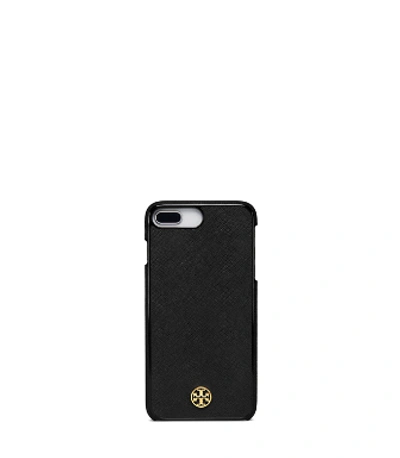 Shop Tory Burch Robinson Hardshell Case For Iphone 8+ In Black