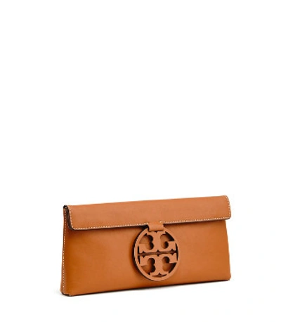Shop Tory Burch Miller Clutch In Aged Camello