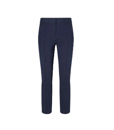 Shop Tory Burch Vanner Cropped Pant In Navy Blue