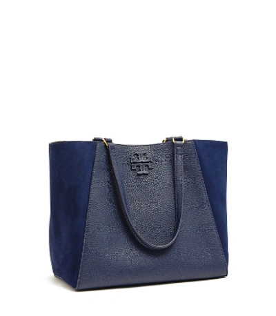 Tory Burch Mcgraw Mixed materials Carryall In Royal Navy ModeSens