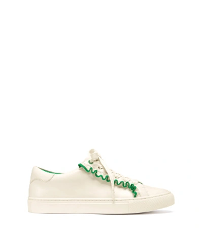 Shop Tory Sport Ruffle Sneaker In Snow White/vineyard