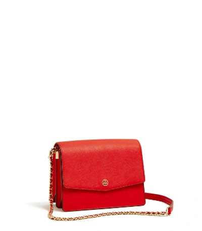 Shop Tory Burch Robinson Convertible Shoulder Bag In Red