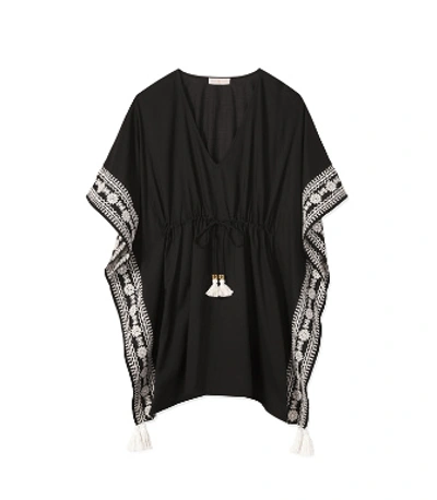 Shop Tory Burch Ravena Beach Caftan In Black