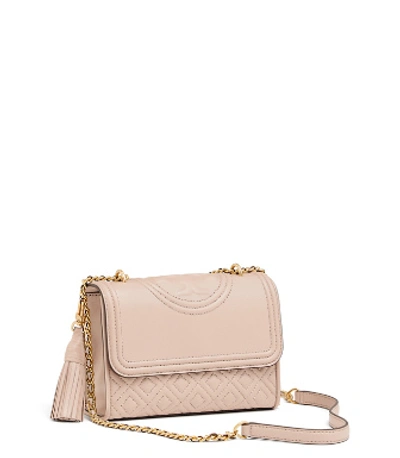 Shop Tory Burch Fleming Small Convertible Shoulder Bag In Light Taupe