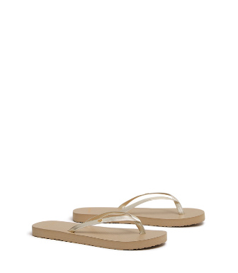 tory burch metallic leather flip flop