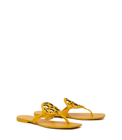 Shop Tory Burch Miller Square-toe Sandal, Leather In Cassia