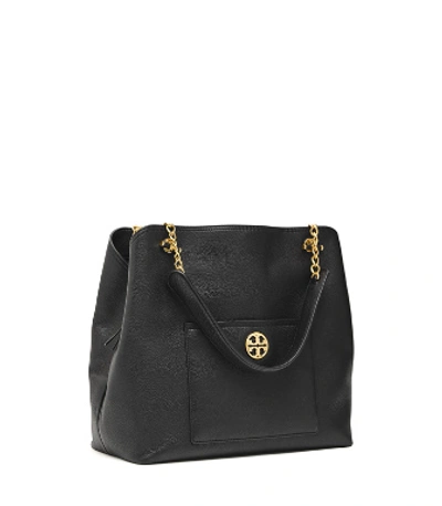Shop Tory Burch Chelsea Slouchy Tote In Black