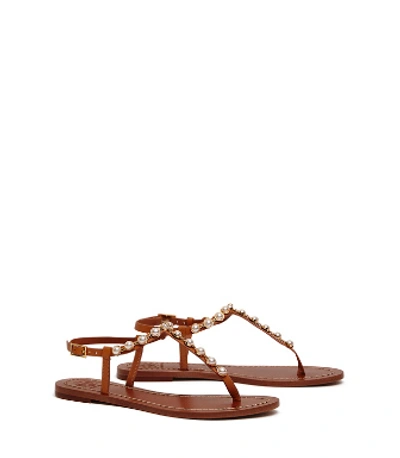 Shop Tory Burch Emmy Pearl Sandals In Tan