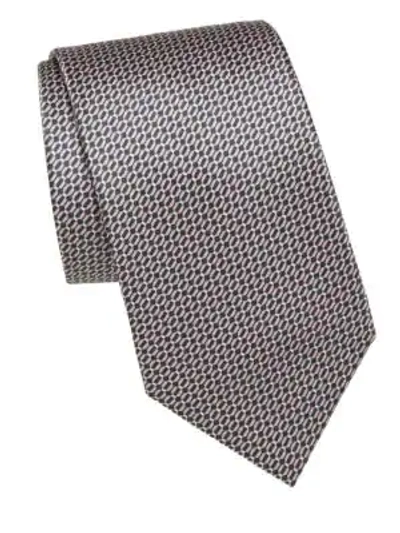 Shop Brioni Oval Bar-print Silk Tie In Blue Pink