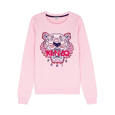 Shop Kenzo Tiger-embroidered Cotton Sweatshirt In Pink