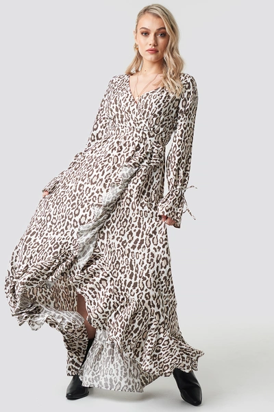 Shop Kae Sutherland X Na-kd Leopard Maxi Dress - Multicolor