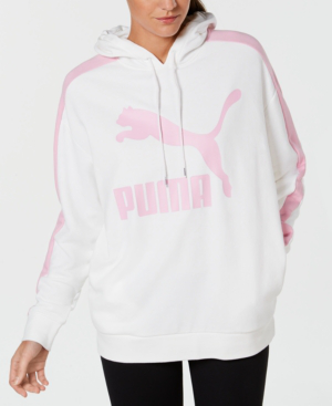 women's puma classics t7 logo hoodie