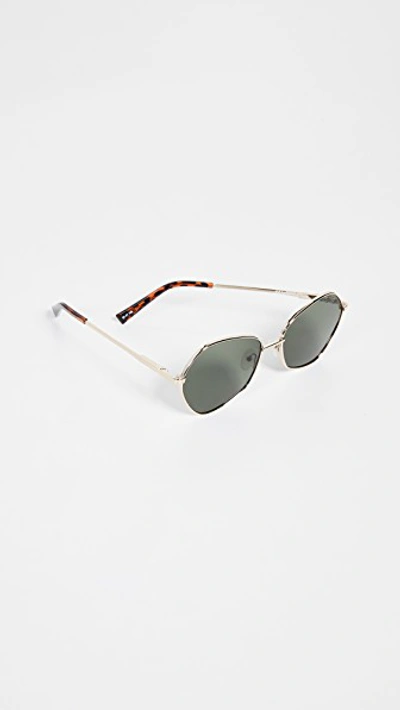 Shop Le Specs Escadrille Sunglasses In Bright Gold/khaki Mono