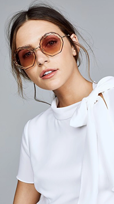 Tally Round Scalloped Sunglasses