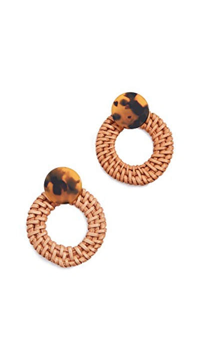 Shop Shashi Barbados Earrings In Tort/natural