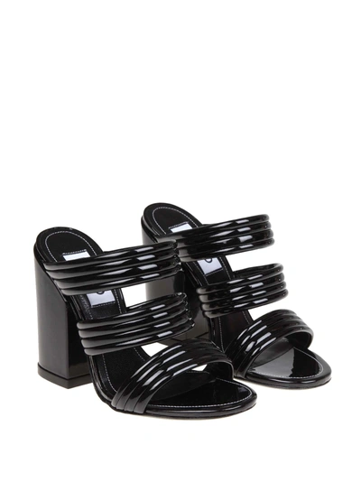 Shop Kenzo Black Leather Sandals