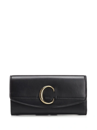 Shop Chloé C Long Wallet In Black