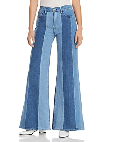 Shop Frame Le Palazzo Paneled Wide-leg Jeans In Vineyard