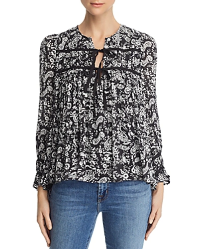 Shop Rebecca Minkoff Quinn Paisley-print Top In Black Multi