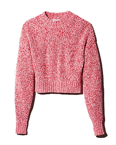 Shop Rebecca Minkoff Cropped Sweater In Pink Melange
