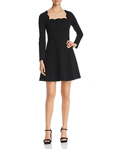 Shop Kate Spade New York Scalloped Ponte Dress In Black