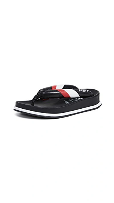 Shop Ash Tonic Flip Flops In Black/white/lipstick