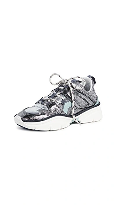 Shop Isabel Marant Kindsay Sneakers In Silver