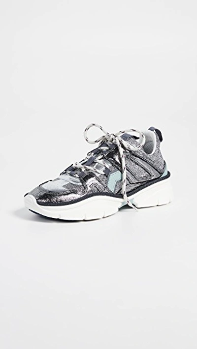 Shop Isabel Marant Kindsay Sneakers In Silver