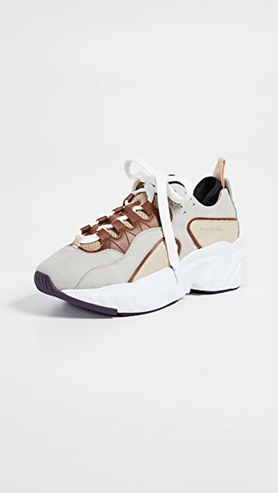 Shop Acne Studios Manhattan Bios Sneakers In Beige/white