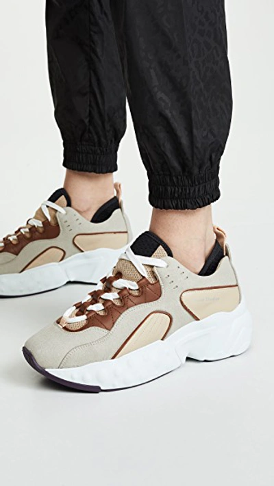 Shop Acne Studios Manhattan Bios Sneakers In Beige/white