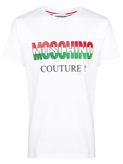 Shop Moschino Italy Logo T-shirt - White
