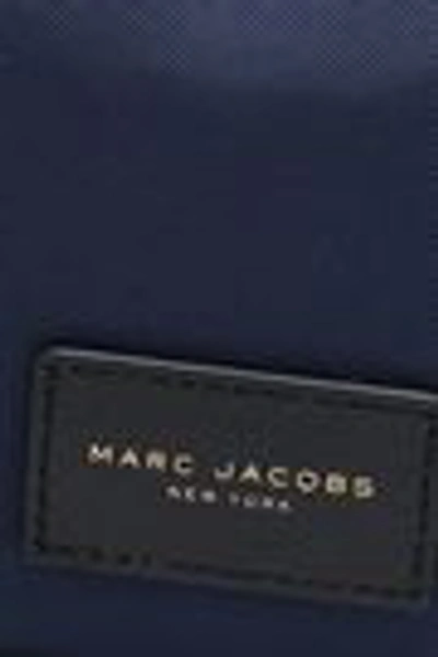Shop Marc Jacobs Leather-trimmed Woven Cosmetics Case In Midnight Blue