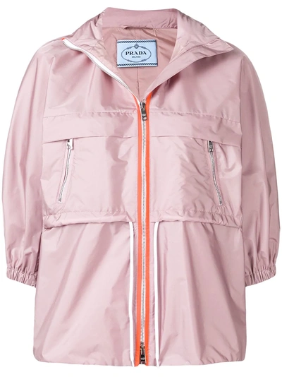 Shop Prada Classic Rain Jacket - Pink