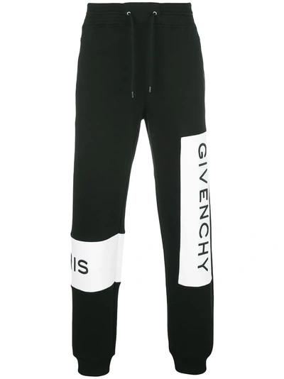 Shop Givenchy Logo Print Track Pants - Black