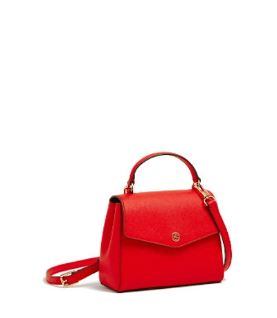 Tory Burch Robinson Small Top-handle Satchel In Brilliant Red | ModeSens