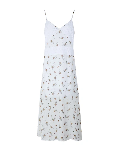 Shop I'm Isola Marras Abito C/spacco Woman Midi Dress White Size 8 Viscose, Cotton