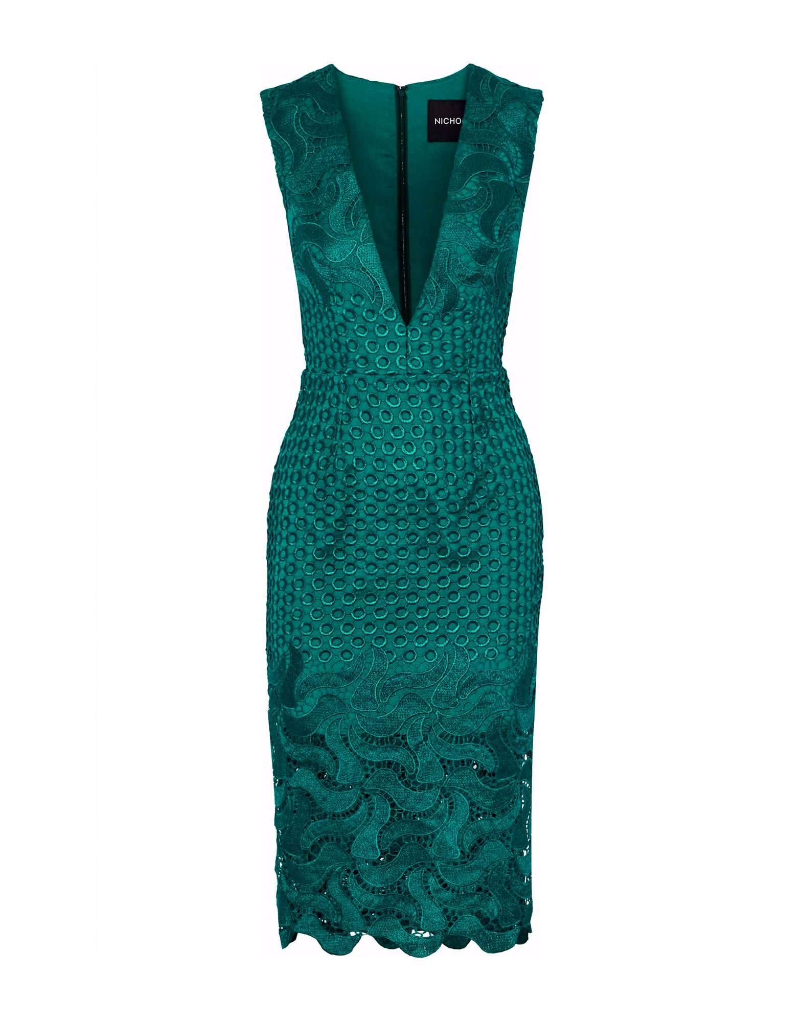 green knee length dress