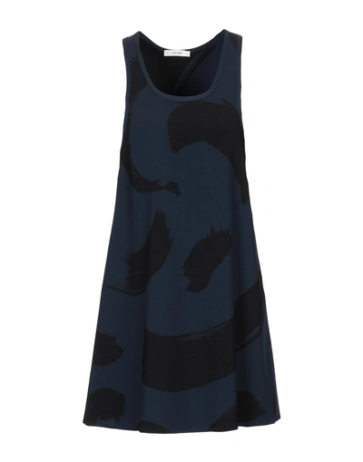 Shop Celine Short Dress In Dark Blue