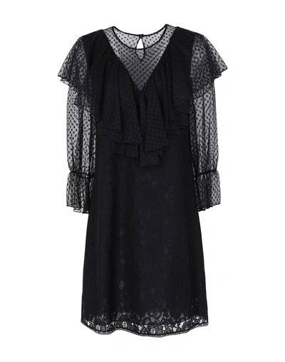 Shop See By Chloé Woman Mini Dress Black Size 6 Cotton, Polyamide