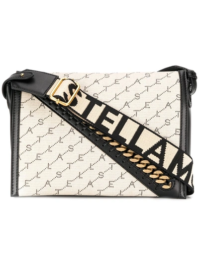 Shop Stella Mccartney Logo Shoulder Bag - Neutrals