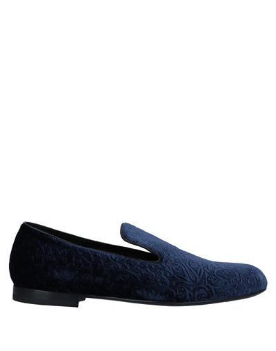 Shop A.testoni A. Testoni Man Loafers Midnight Blue Size 7 Textile Fibers