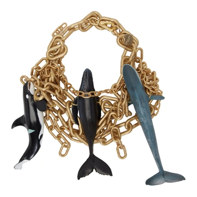 Shop Comme Des Garçons Homme Deux Comme Des Garcons Homme Plus Gold Whales Chain Necklace In 1 Gold