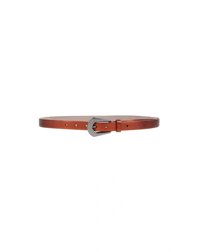 Shop Brunello Cucinelli Thin Belt In Rust