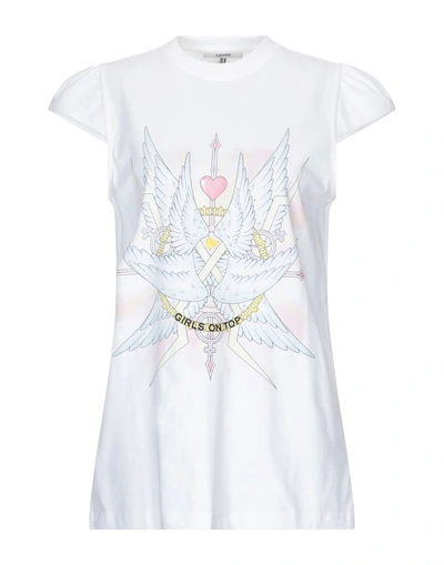 Shop Ganni T-shirt In White