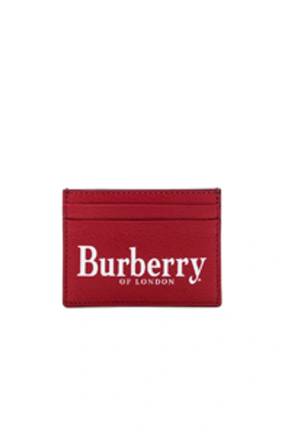 Shop Burberry Sandon Card Holder In Rust Red