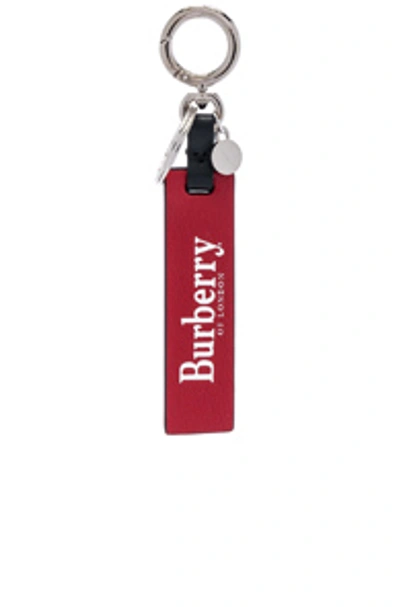 Shop Burberry Keychain In Rust Red