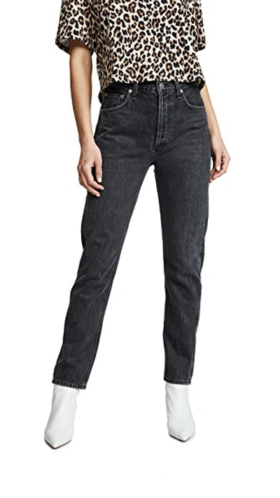 Shop Agolde Hi Rise Jamie Classic Jeans In Tonic