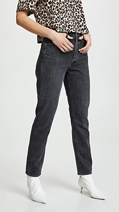 Shop Agolde Hi Rise Jamie Classic Jeans In Tonic