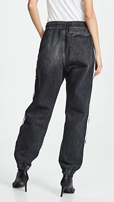 Shop Alexander Wang Track Pants In Grey Aged